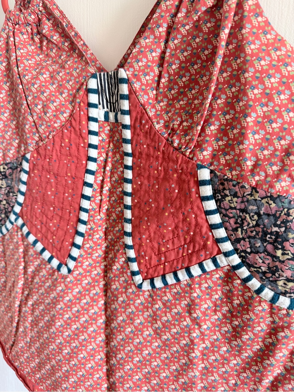 Marc Jacobs Red Patchwork Camisole with Striped Trim - Picture 4 of 9